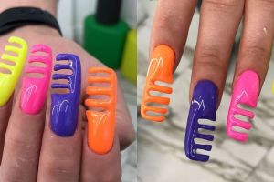 Kreasi nail art ini nyeleneh banget, bentuknya mirip sisir 