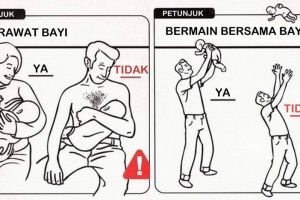 10 Ilustrasi cara merawat bayi, bikin ngakak tapi nggak boleh ditiru