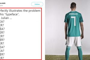 Gara-gara font, nama 6 pemain sepak bola ini jadi susah dibaca
