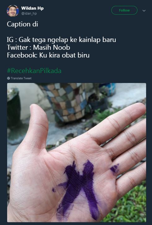 10 Meme 'tinta ungu' ini kocaknya bikin suasana Pilkada jadi adem