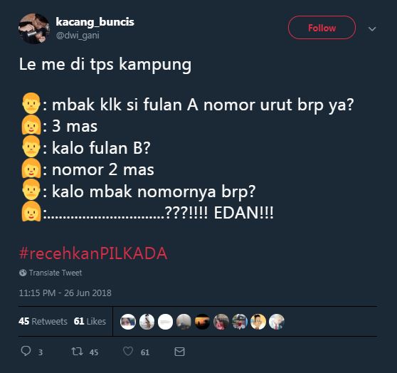 12 Cuitan percapakan warganet soal Pilkada ini bikin ketawa seharian