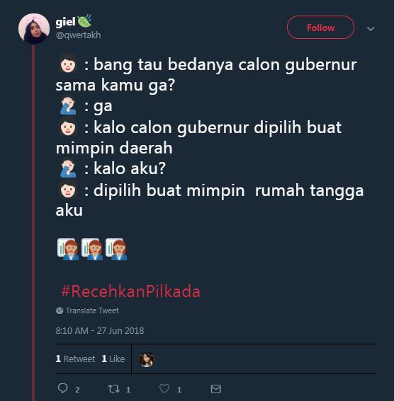 12 Cuitan percapakan warganet soal Pilkada ini bikin ketawa seharian