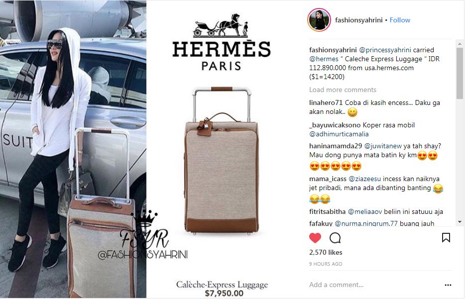 Jalan-jalan ke LA naik jet VIP, harga koper Syahrini ini bikin kaget!