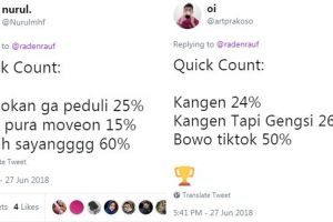 10 Cuitan 'Quick Count' Pilkada ini bapernya bikin pengen meluk mantan