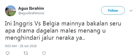 6 Cuitan kocak usai Inggris vs Belgia ini receh tapi ngena banget
