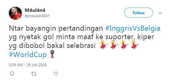 6 Cuitan kocak usai Inggris vs Belgia ini receh tapi ngena banget