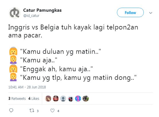 6 Cuitan kocak usai Inggris vs Belgia ini receh tapi ngena banget