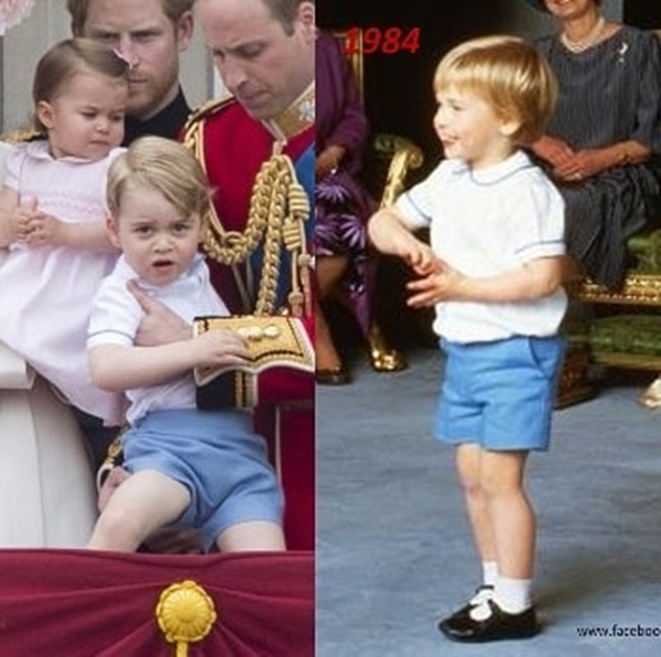 6 Bukti George pakai baju yang sama saat Pangeran William kecil