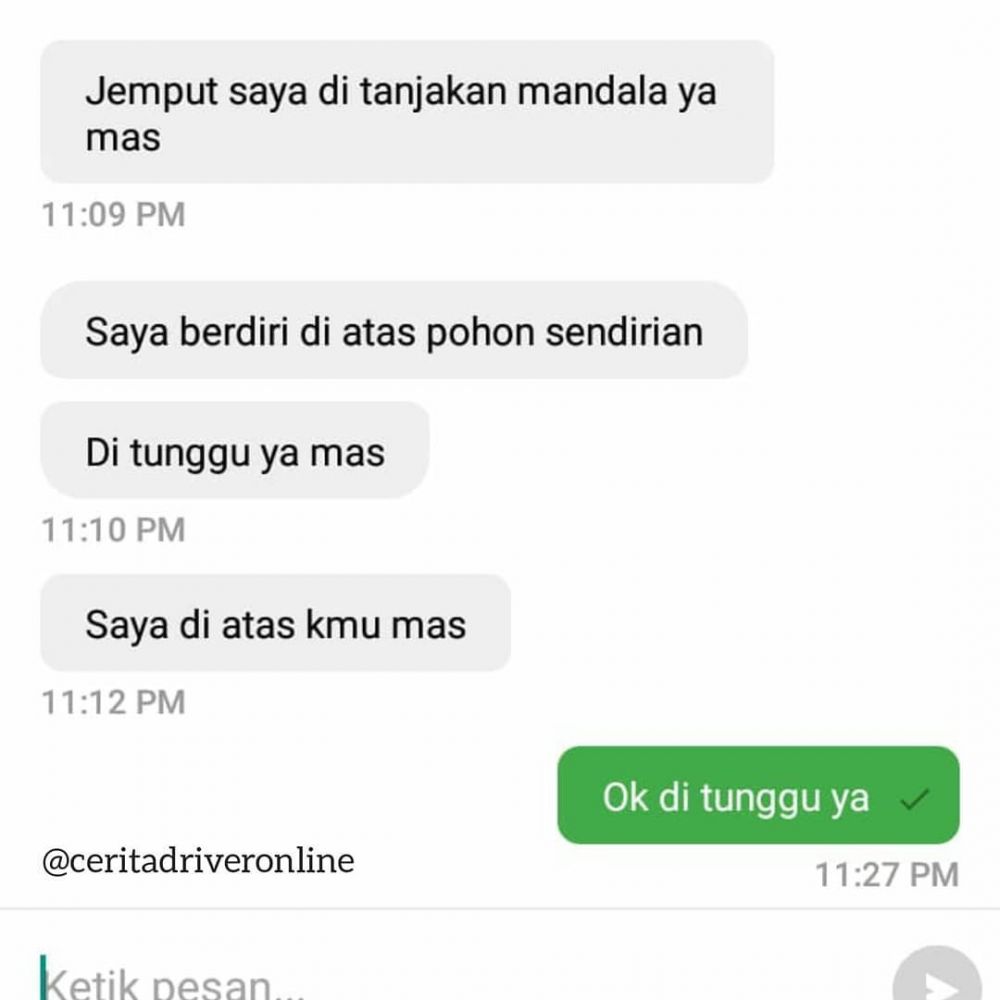  7 Chat lokasi pelanggan ojek online ini absurdnya bikin mikir keras  