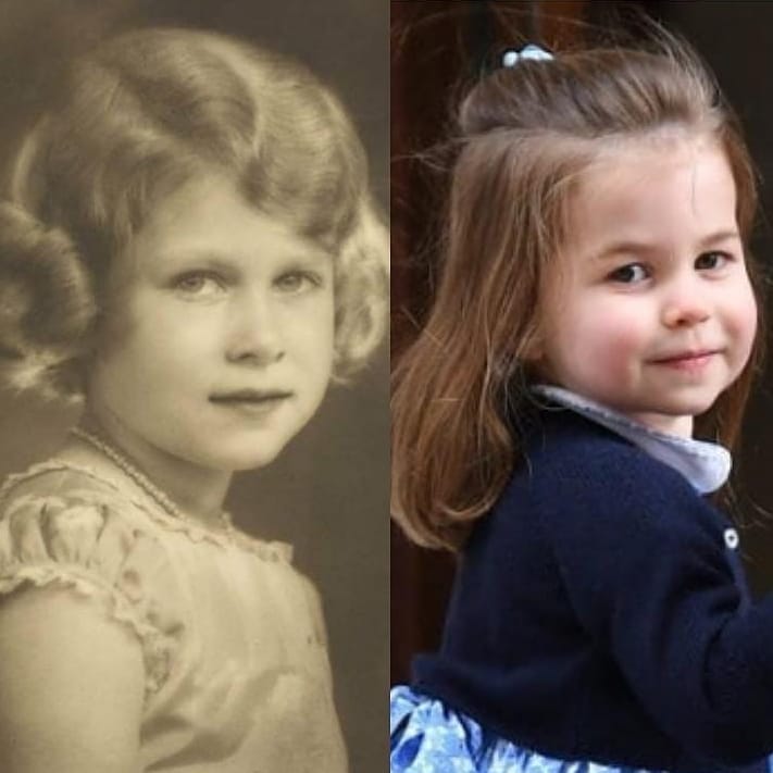 7 Bukti Charlotte disebut mirip dengan Ratu Elizabeth II saat kecil