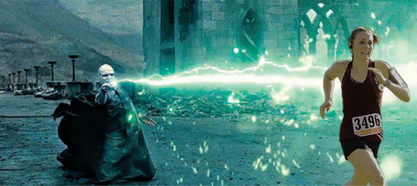 Suami ini iseng edit 9 foto istrinya lomba lari, hasilnya kocak banget