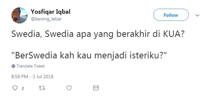 10 Cuitan 'peribahasa & gombalan soal Swedia' ini bikin mikir keras