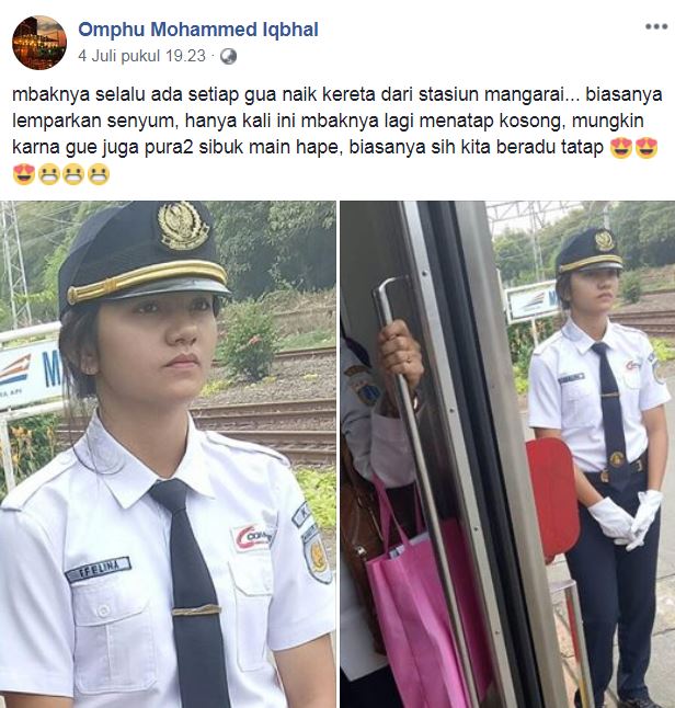 Petugas KRL ini cantiknya bikin heboh, suka lempar senyum ke penumpang
