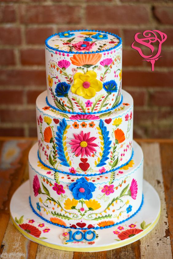 10 Kreasi cake ala bordir Meksiko ini detailnya cantik dan penuh warna