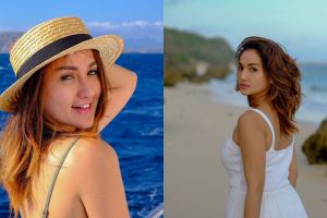 10 Potret Tengku Dewi Putri saat liburan di pantai, bikin susah kedip