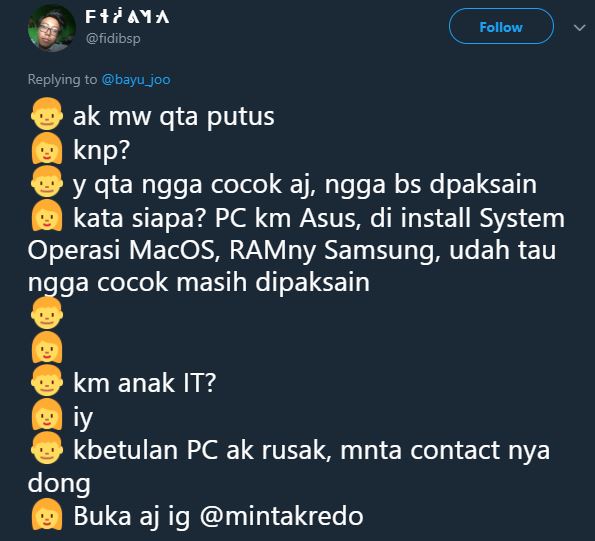 10 Obrolan 'aku mau kita putus' ini alasannya justru bikin ngakak