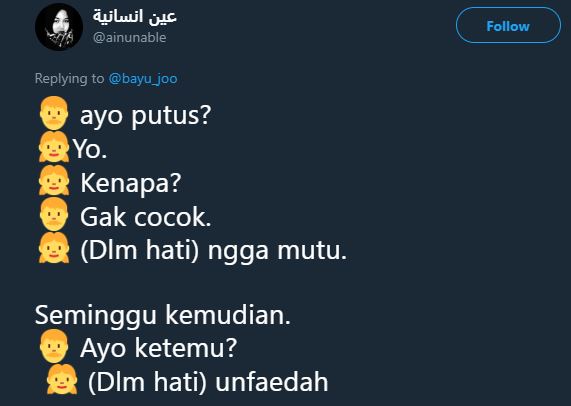 10 Obrolan 'aku mau kita putus' ini alasannya justru bikin ngakak
