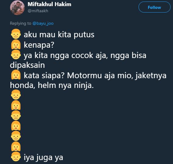 10 Obrolan 'aku mau kita putus' ini alasannya justru bikin ngakak