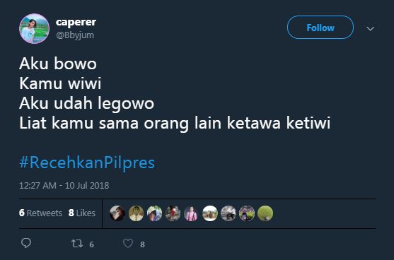Berkedok curhat, 8 cuitan 'Recehkan Pilpres' ini bikin nyengir kuda