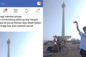 Cowok ini minta fotonya diedit sentuh Monas, 10 hasilnya kocak pol