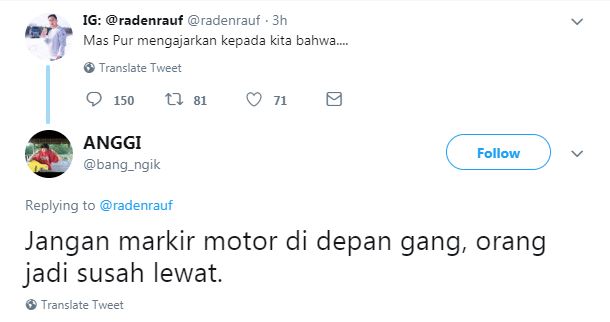 10 Cuitan hal yang bisa dipetik dari kisah Mas Pur, sedih gimana gitu