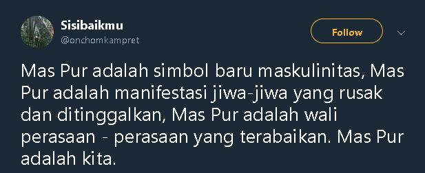 10 Ungkapan bijak 'Mas Pur Effect' ini bikin pejuang cinta makin tegar