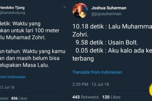 10 Cuitan perbandingan waktu Zohri ini bikin pingin ketawa sambil lari