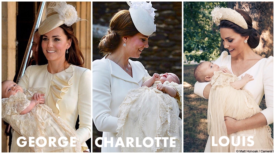 Beda gaya pemotretan 3 anak Pangeran William dan Kate saat pembaptisan