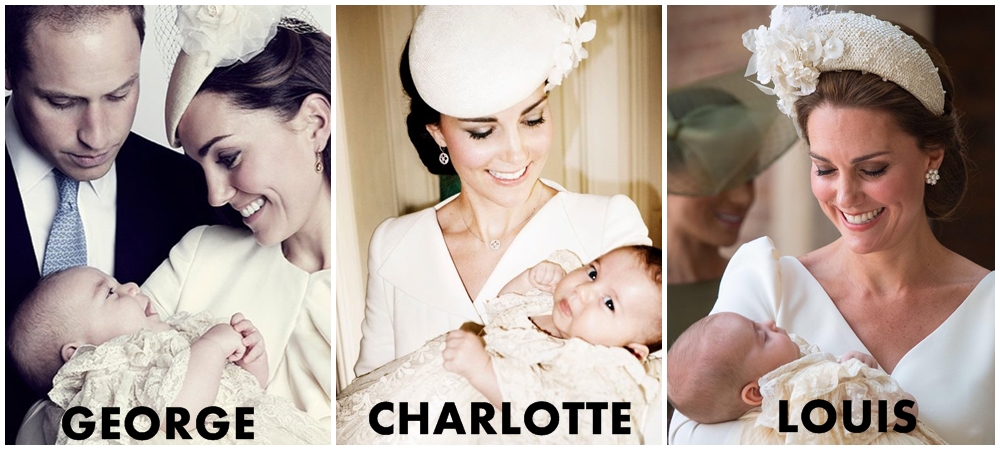 Beda gaya pemotretan 3 anak Pangeran William dan Kate saat pembaptisan