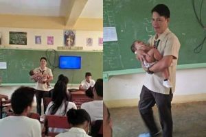 Kisah di balik foto guru gendong bayi saat ujian ini bikin haru