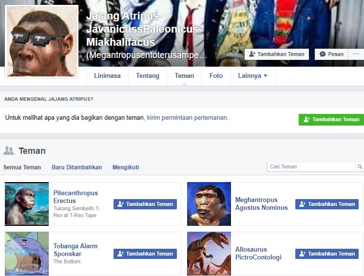 Begini kocaknya jika 10 manusia purba punya akun di media sosial