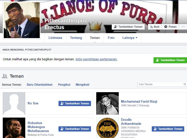 Begini kocaknya jika 10 manusia purba punya akun di media sosial