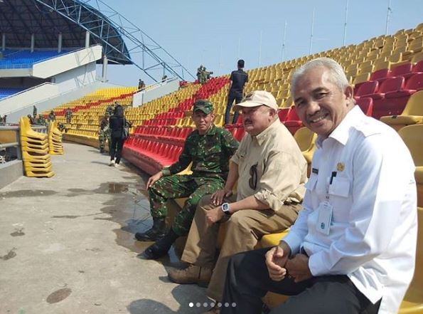 10 Foto perbaikan stadion venue Asian Games 2018 yang dirusak suporter