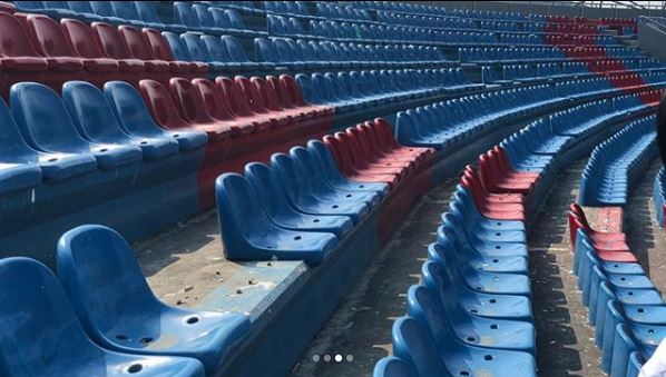 10 Foto perbaikan stadion venue Asian Games 2018 yang dirusak suporter