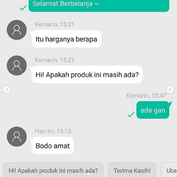 Chat 10 pembeli online salah fokus ini bikin penjual mengelus dada
