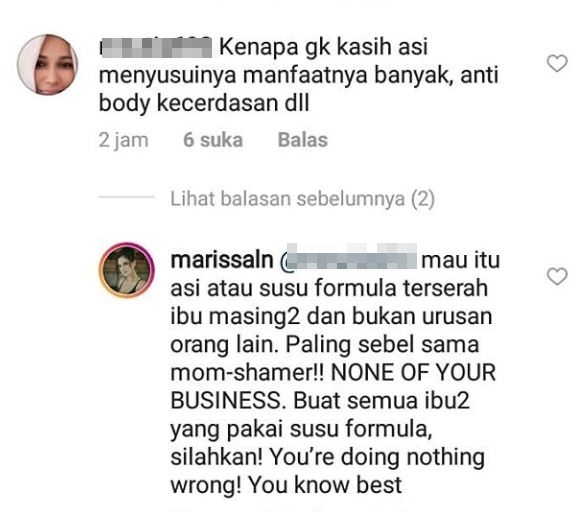 Geram diprotes tak beri ASI buat anak, ini pembelaan Marissa Nasution