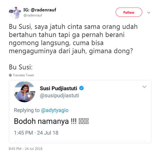 10 Cuitan warganet curhat percintaan ke Bu Susi ini bikin ikutan galau