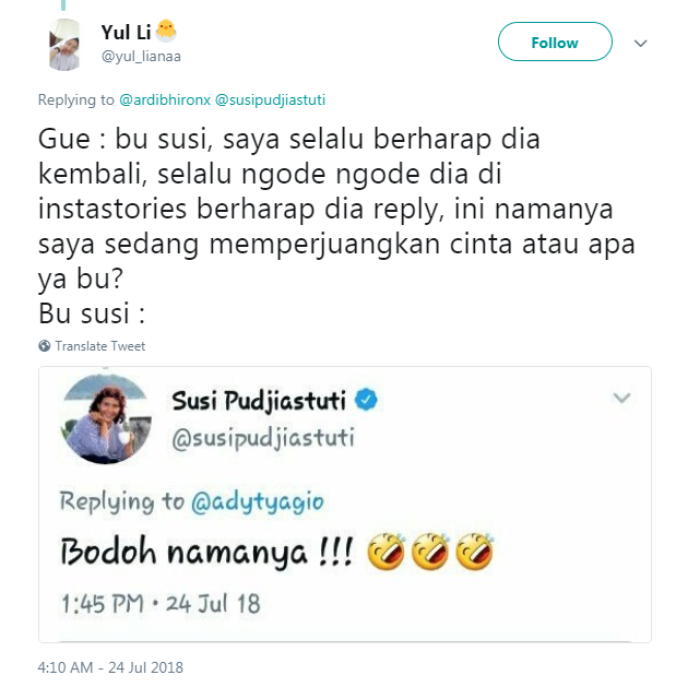 10 Cuitan warganet curhat percintaan ke Bu Susi ini bikin ikutan galau