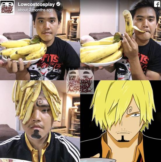 Cowok ini tiru gaya 8 anime pakai pisang, hasilnya bikin geli sendiri