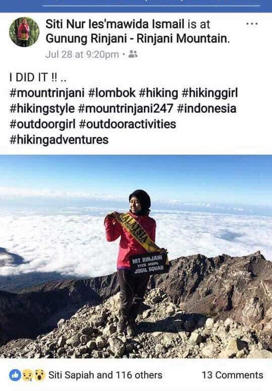 Sempat pamer foto di puncak Rinjani, pendaki Malaysia berakhir tragis