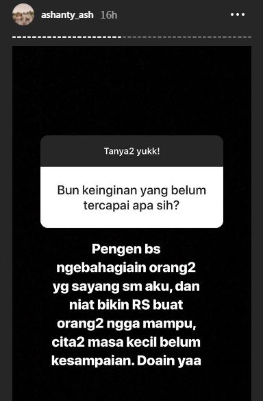 Tajir melintir, cita-cita Ashanty sejak kecil ini malah belum tercapai