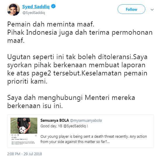 Reaksi menteri olahraga Malaysia & Indonesia sikapi pelecehan bendera