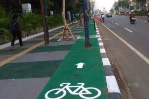 Jalur baru khusus sepeda di Jakarta ini hasilnya jadi sorotan warganet