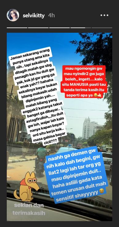 Susah nagih utang ke teman, begini curhat menohok Selvi Kitty