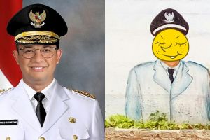 Mural Anies Baswedan ini hasilnya disebut lebih mirip Fadli Zon