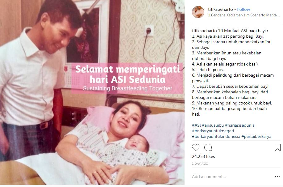 Unggah foto ngelonin bayi didampingi Prabowo, Titiek panen doa