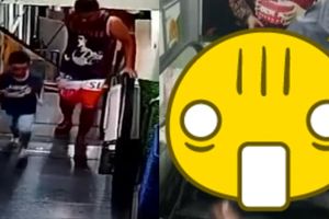 Detik-detik ayah & anak nyaris tewas saat naik eskalator ngeri abis