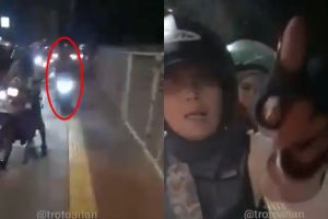 Bikin geram, pejalan kaki ini dipukul saat tegur pemotor lewat trotoar