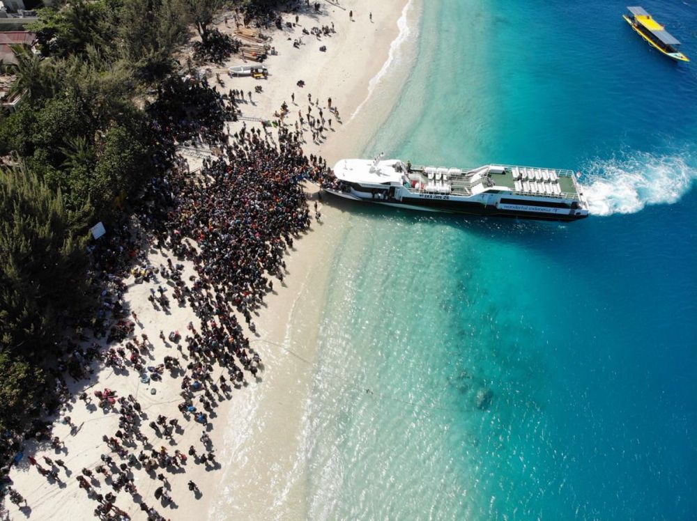Penampakan kondisi Pulau Gili usai dikosongkan dari warga dan turis
