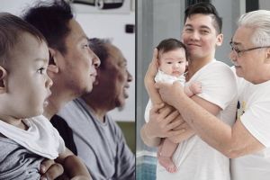 7 Potret keluarga seleb dalam konsep tiga generasi, mirip banget